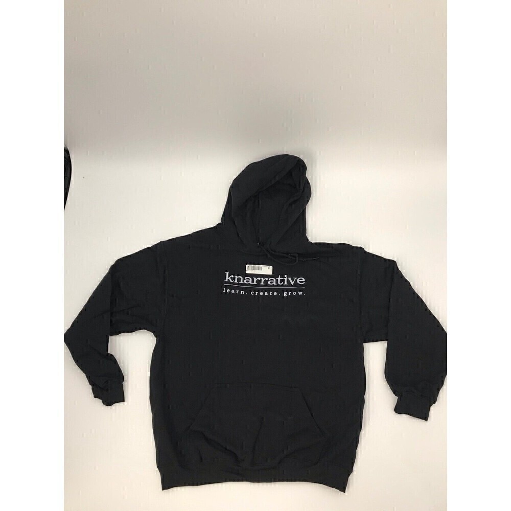 Men Gildan Black Graphic Kangaroo Pocket Hoodie size Large